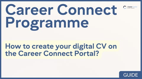 Career Connect Programme - How to create your digital CV