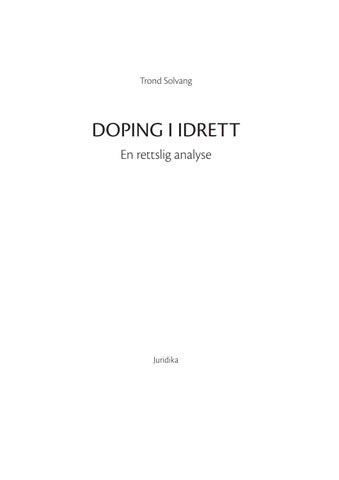 Doping i idrett: 英文 rettslig analyse 第 3 页