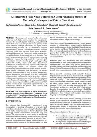 AI-Integrated Fake News Detection: A Comprehensive Survey of Methods, Challenges, and Future Directi