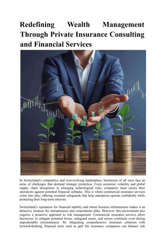 Redefining Wealth Management Through Private Insurance Consulting and Financial Services