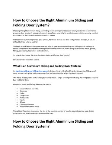 How to Choose the Right Aluminium Sliding and Folding Door System (2)