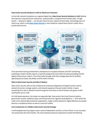 Data Center Security Solutions in UAE for Maximum Protection