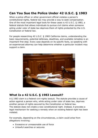 Can You Sue the Police Under 42 U.S.C. § 1983