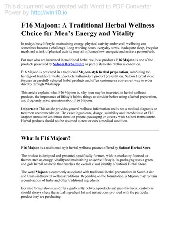 F16 Majoon – Herbal Wellness Support for Men