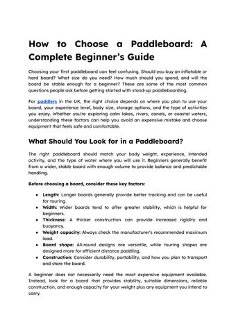 How to Choose a Paddleboard_ A Complete Beginner’s Guide