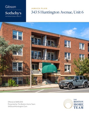 Introducing 343 S Huntington Avenue, Unit 6, Jamaica Plain