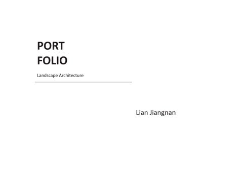 Portfolio Lian Jiangnan