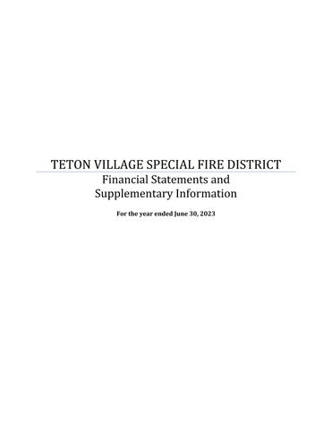 TVSFD Audit FYE6.30.2023