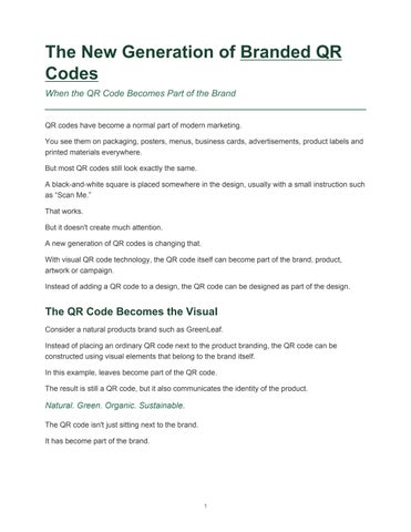 The New Generation of Branded QR Codes