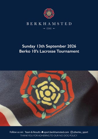 MATCH DAY PROGRAMME LAX 10'S 13.09.2026