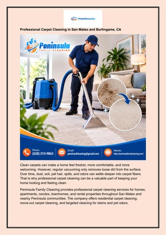 Professional Carpet Cleaning in San Mateo and Burlingame, CA