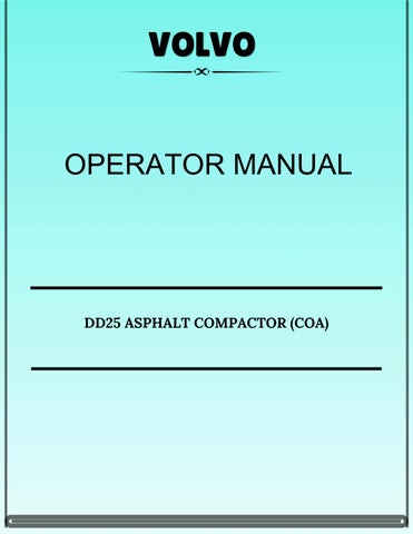 VOLVO DD25 ASPHALT COMPACTOR (COA) OPERATOR MANUAL 