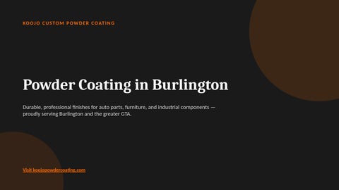 Powder Coating in Burlington - Koojo Custom Powder Coating