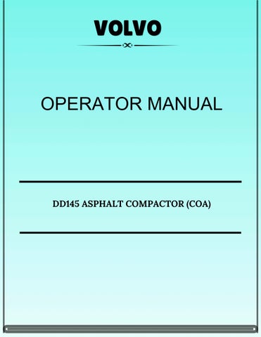 VOLVO DD145 ASPHALT COMPACTOR (COA) OPERATOR MANUAL 