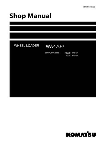 WA470-7 Komatsu Service Manual PDF Download