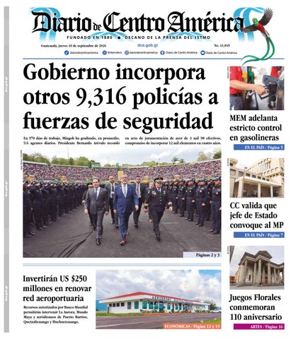 Edición Diario de Centro América 10 de Septiembre 2026