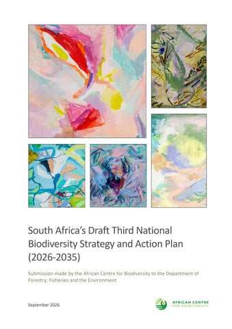 ACB submission to DFFE on South Africa's draft third NBSAP (2026-2035)