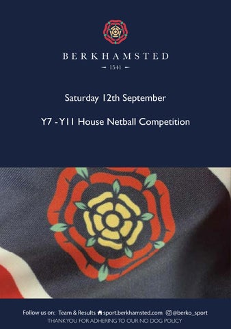 HOUSE NETBALL PROGRAMME 12.09.2026