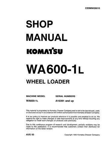 WA600-1L Komatsu Service Manual PDF Download 
