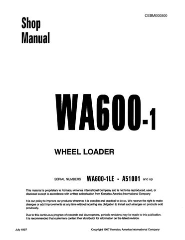 WA600-1LE Komatsu Service Manual PDF Download