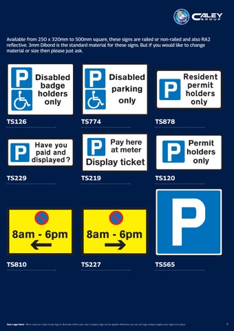 The Caley Group - Traffic Management Signage 第 11 页