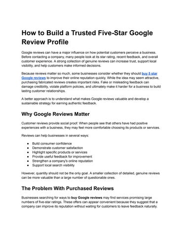How to Build a Trusted Five-Star Google Review Profile