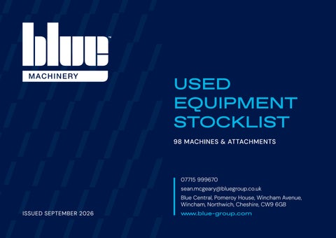 Blue Machinery Used Catalogue September 26