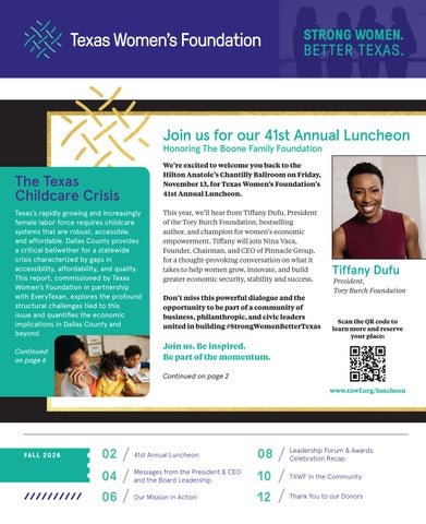 Texas Women's Foundation Fall 2026 Newsletter