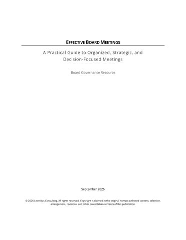 Effective Board Meetings