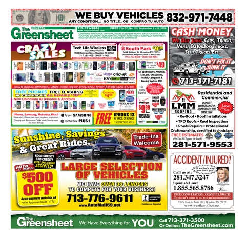 The 9-9-2026 Edition of the Greensheet Houston