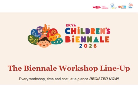 Ekya Children's Biennale Workshop Line Up- Sep- Oct