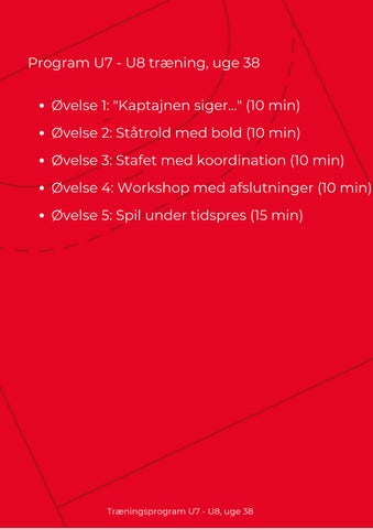 Træningsprogram U7 - U8, uge 38