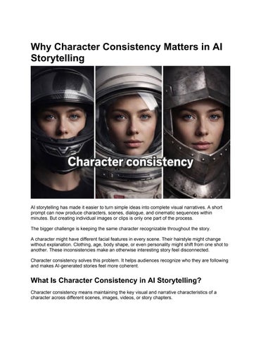 Why Character Consistency Matters in AI Storytelling