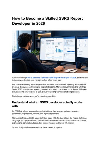 How to Become a Skilled SSRS Report Developer in 2026