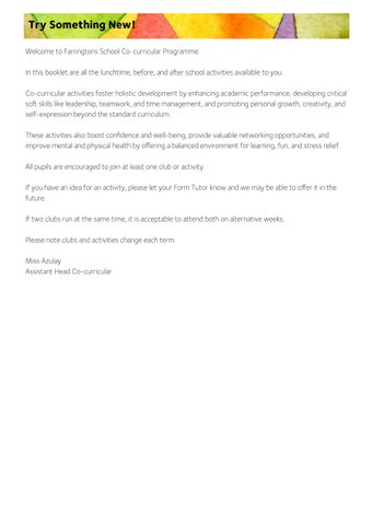 Senior Extra Curricular 小册 秋季 26 第 2 页