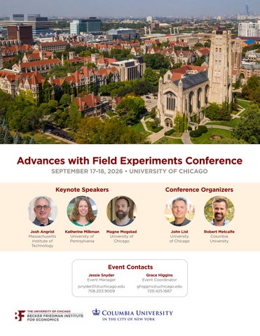 Advances in Field Experiments Conference 2026 Agenda