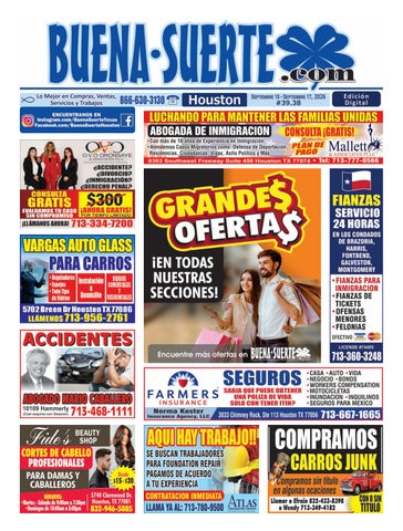 Buena Suerte Houston, Septiembre 10 - Septiembre 17, 2026