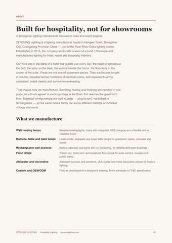ZEROUNO Lighting 灯饰目录 · — 酒店工程 灯饰 Portfolio × Product 指南 2026 第 2 页