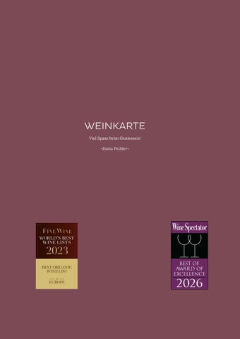 Weinkarte Jack's Brasserie