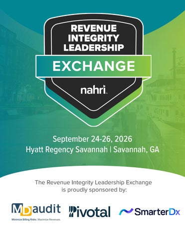 2026 NAHRI Revenue Integrity Leadership Exchange - Sponsor Program Guide