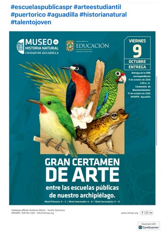 Certamen de Cartel del Museo de Historia Natural y Conservación de Puerto Rico