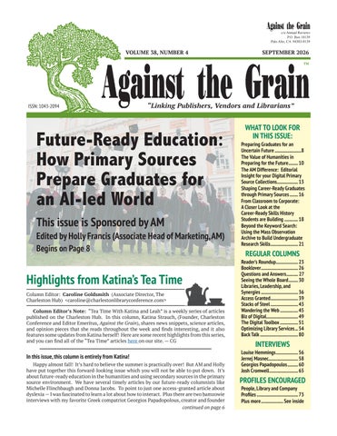 Against the Grain Sept, 2026, v38-4 Full Issue
