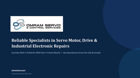 Servo Motor & Drive Repair Services | Omram Servo & Control Services