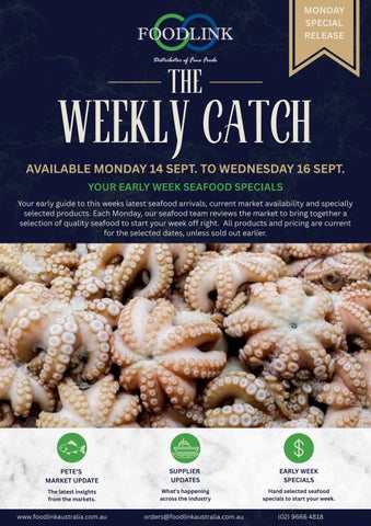 EARLY WEEK SEAFOOD SPECIALS 14.09.2026