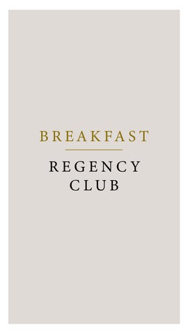 Breakfast Menu - Regency Club