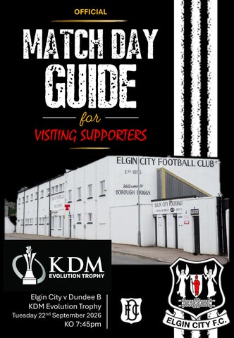 Match Day Guide v Dundee B - Tuesday 22nd September 2026