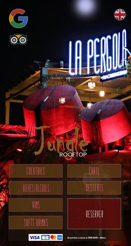 JUNGLE ROOFTOP LA PERGOLA MARRAKECH MENU FR