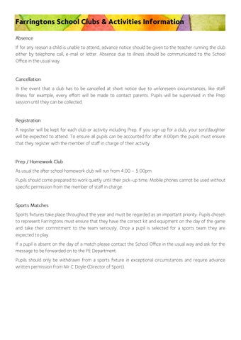 Farringtons | Senior Extra Curricular 小册 秋季 26 第 12 页