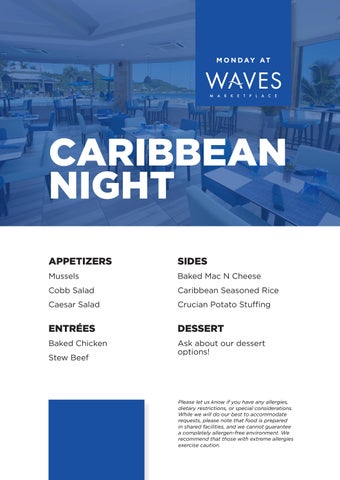 Carina Bay Waves Marketplace - A la Carte Dinner