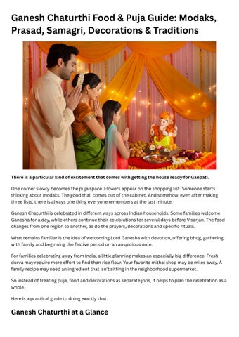 Ganesh Chaturthi Food & Puja Guide